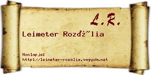 Leimeter Rozália névjegykártya